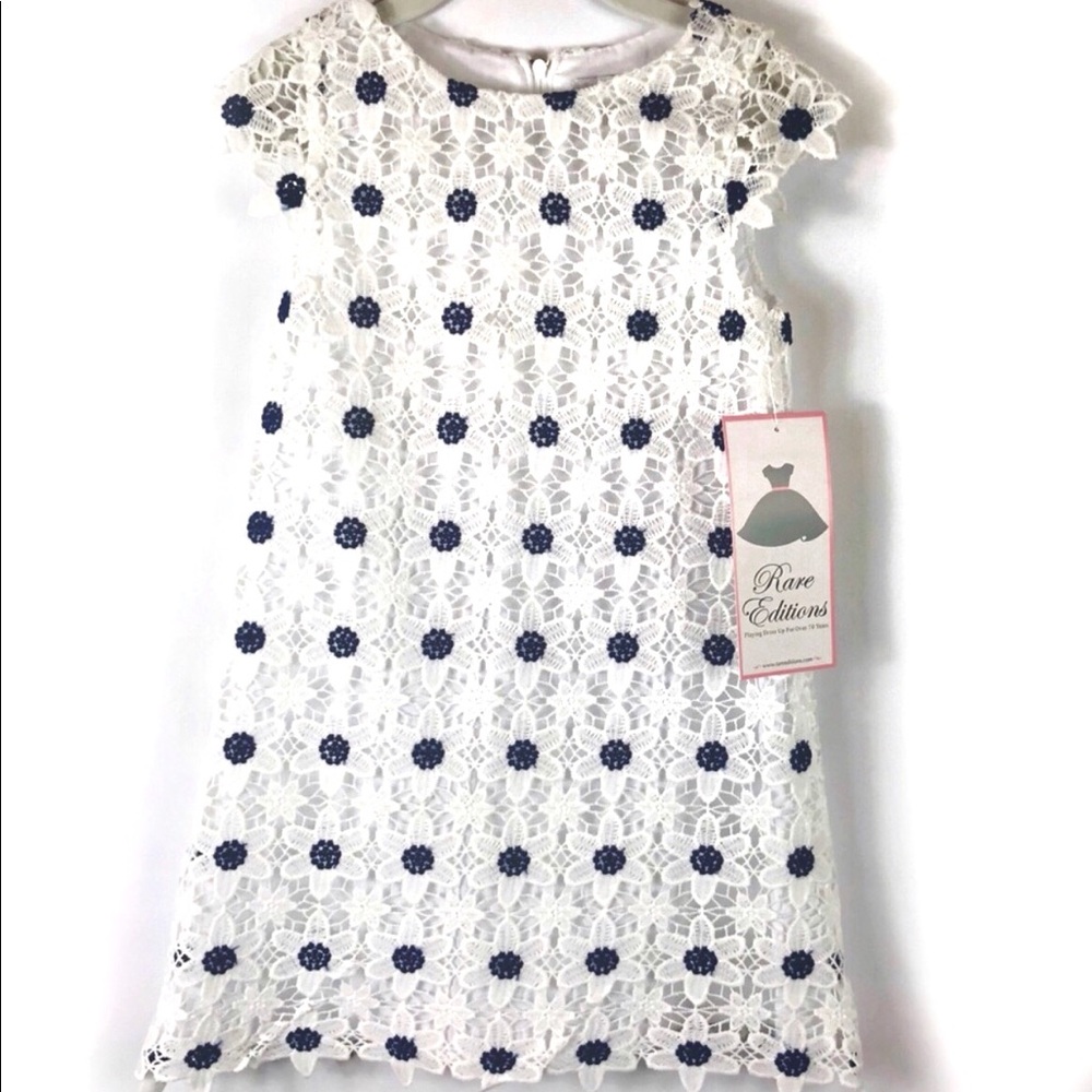 NWT Rare Editions Daisy Floral White Lace Dress 4